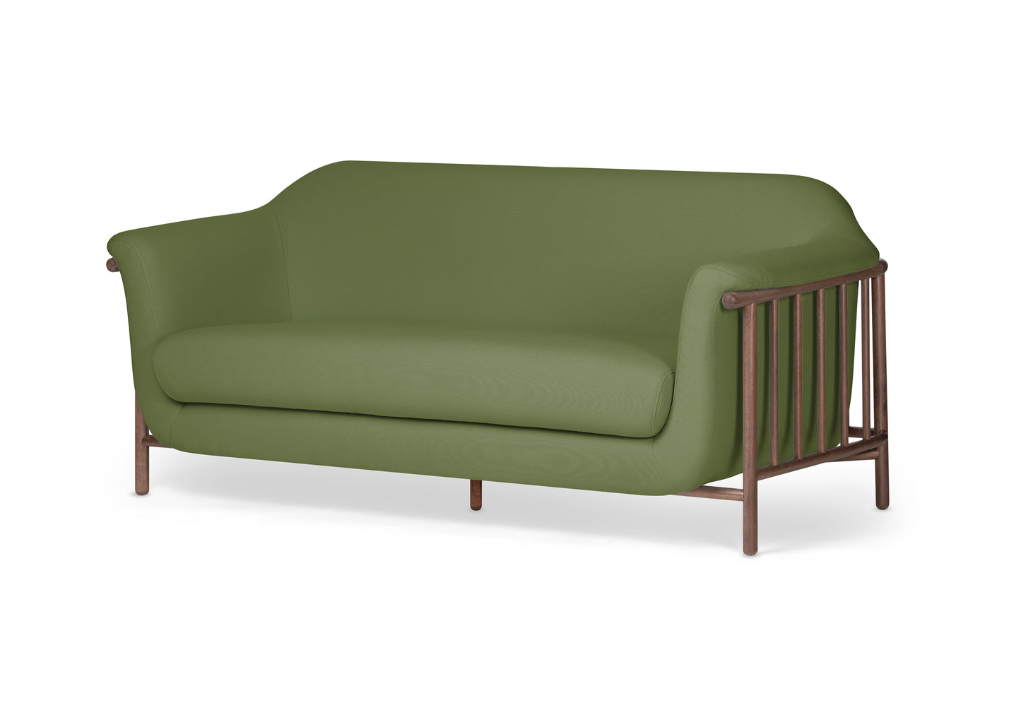 VALENTINE Obika eco leather sofa + Walnut wood