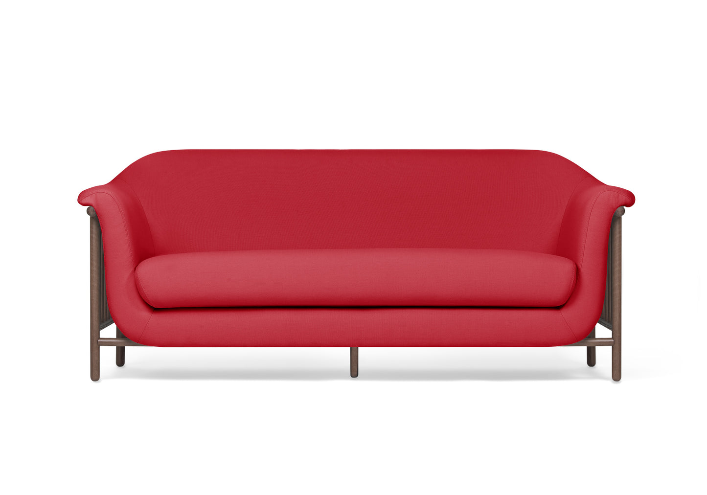 VALENTINE Fabric sofa + walnut wood structure