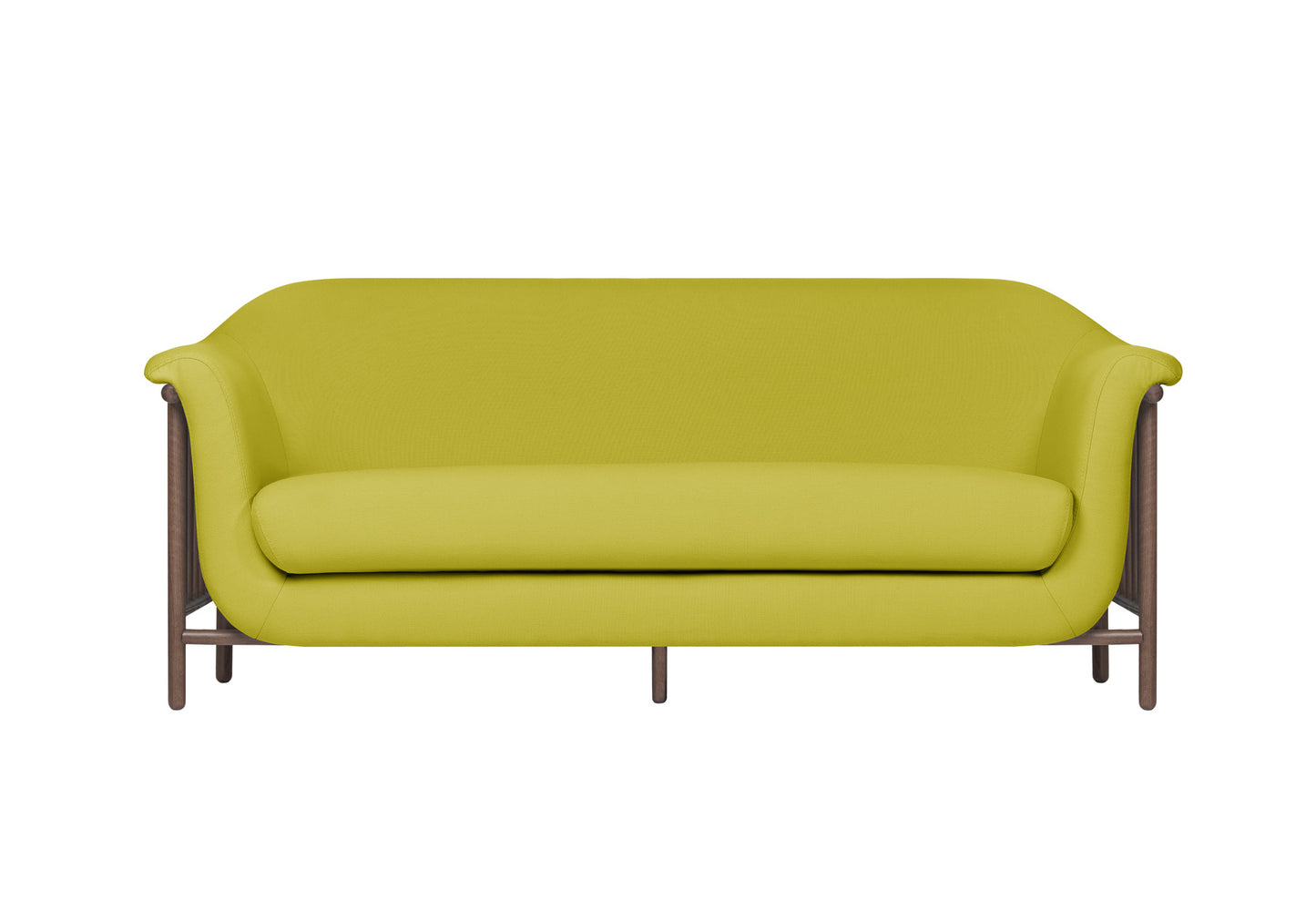 VALENTINE Fabric sofa + walnut wood structure