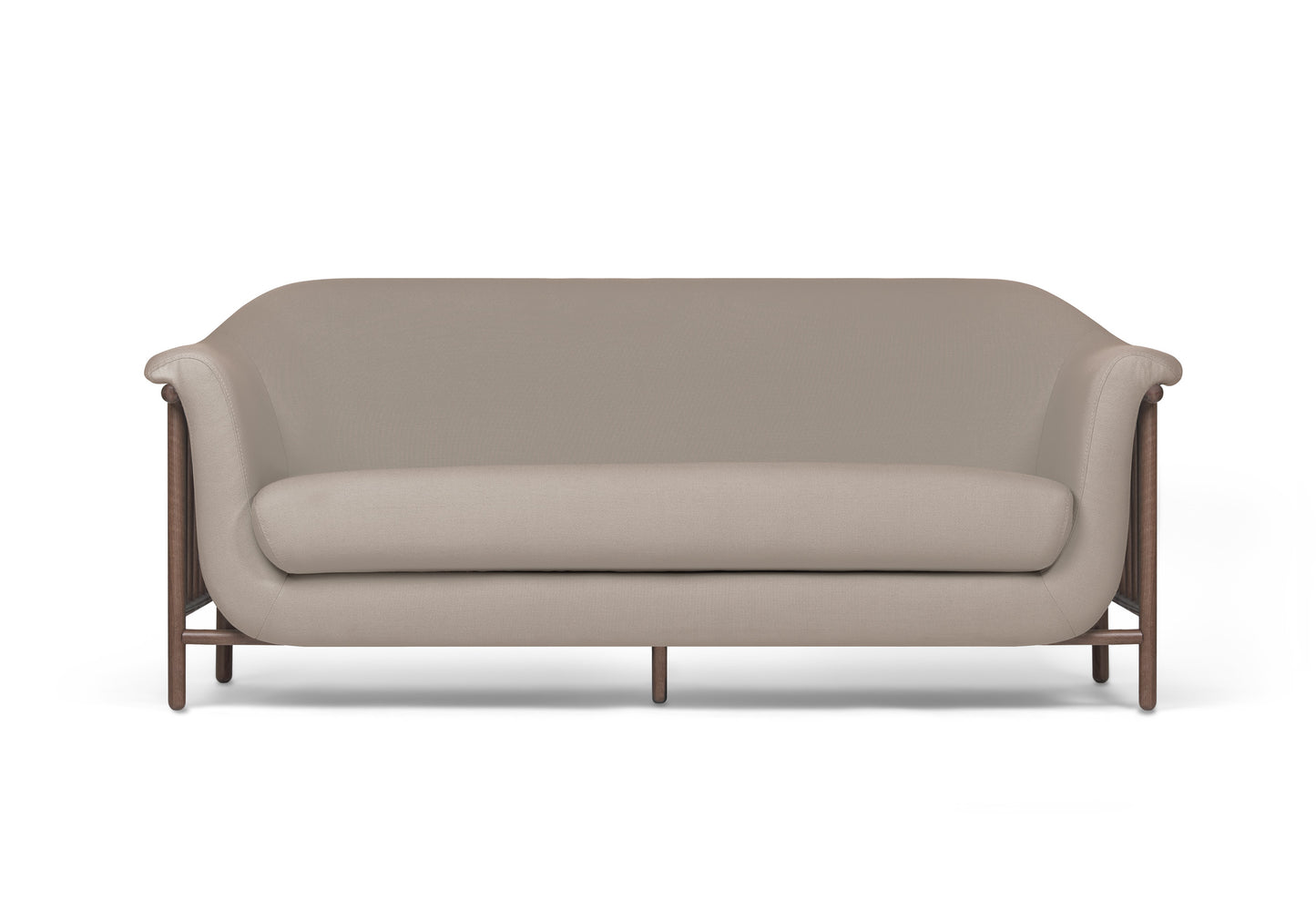 VALENTINE Fabric sofa + walnut wood structure