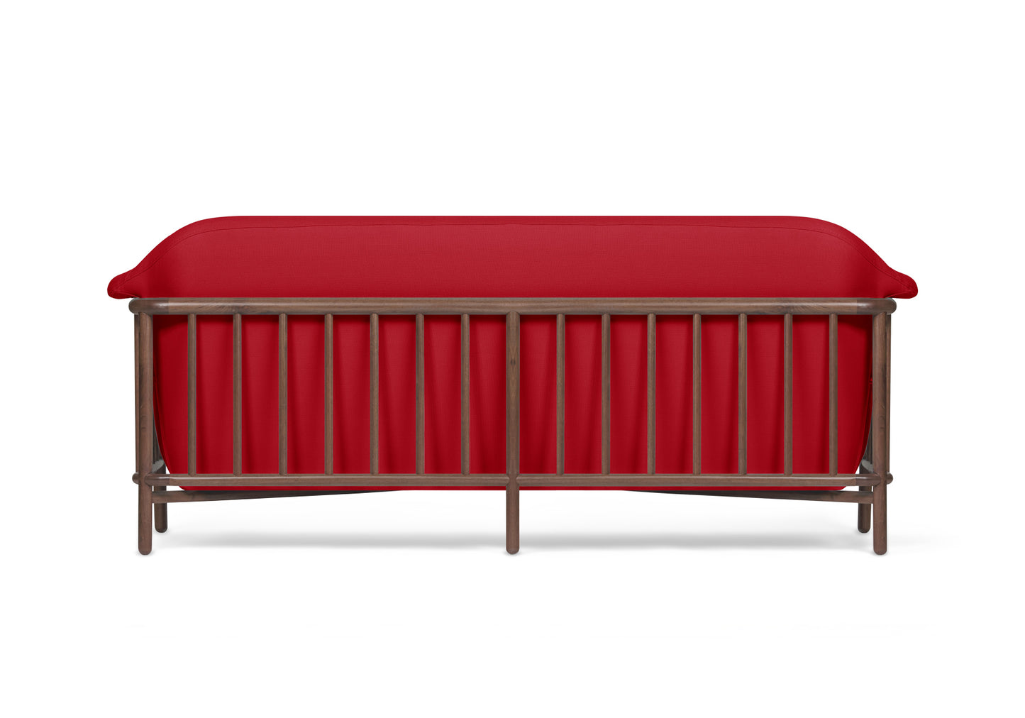 VALENTINE Fabric sofa + walnut wood structure