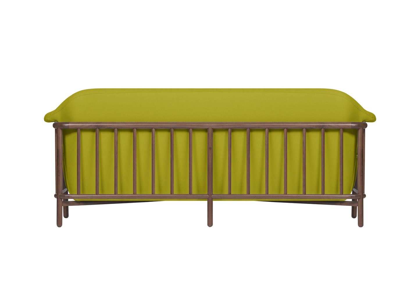 VALENTINE Fabric sofa + walnut wood structure