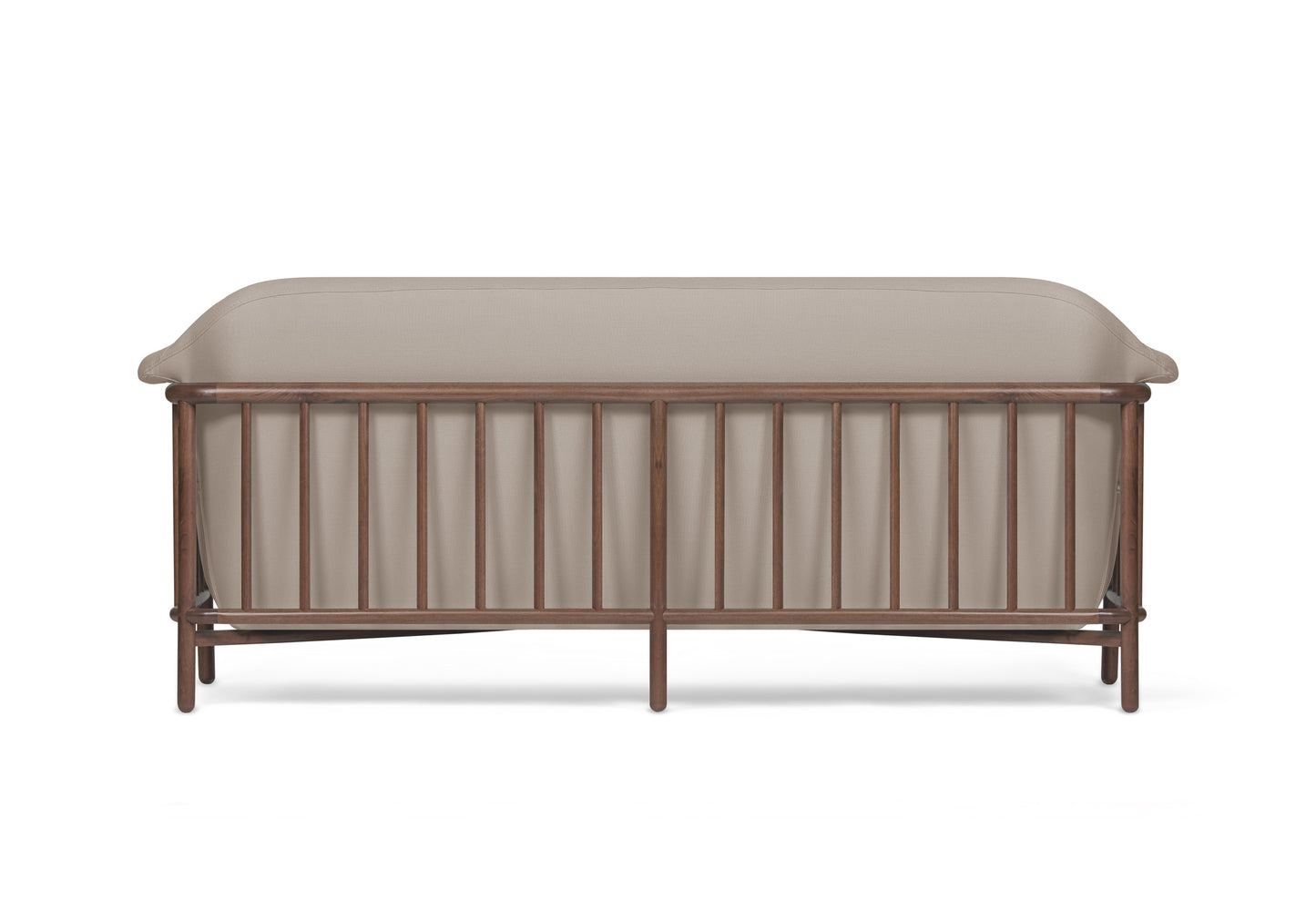 VALENTINE Fabric sofa + walnut wood structure