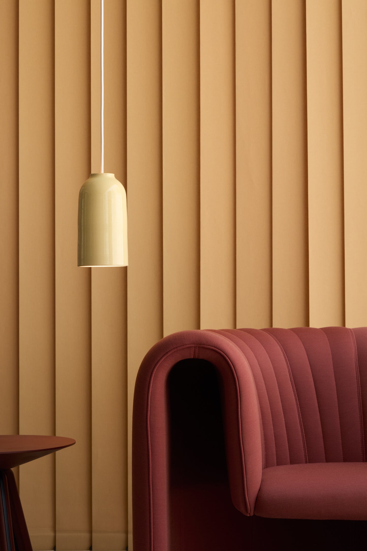 BEZIER Tall pendant lamp handcrafted clay.