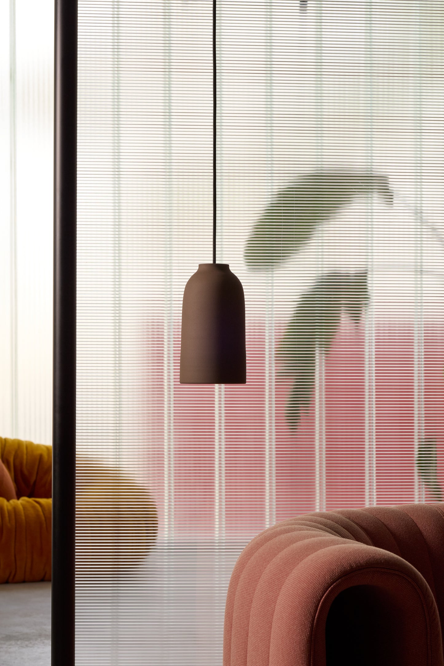 BEZIER Tall pendant lamp handcrafted clay.