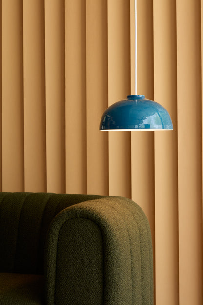 BEZIER Wide pendant lamp handcrafted clay.