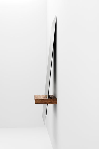 Rectangular Guillotine Mirror with Drawer in FSC® Certified Wood