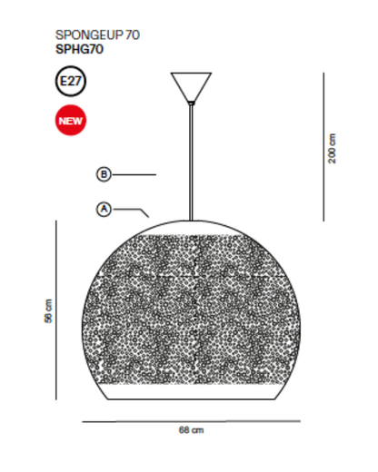 SpongeUP 70 Candeeiro Suspenso em barro artesanal