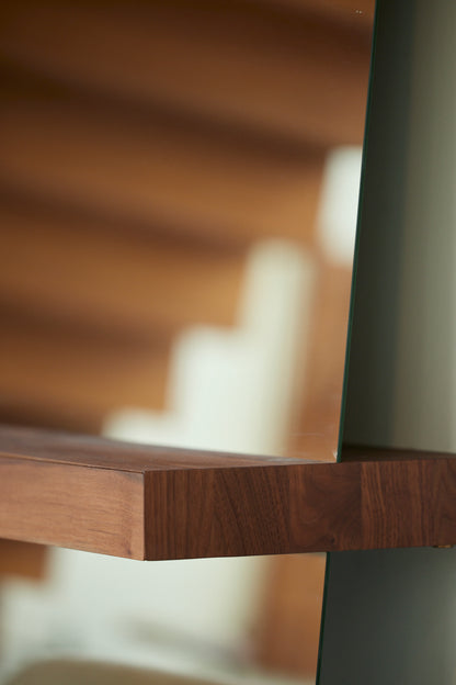 Rectangular Guillotine Mirror with Drawer in FSC® Certified Wood