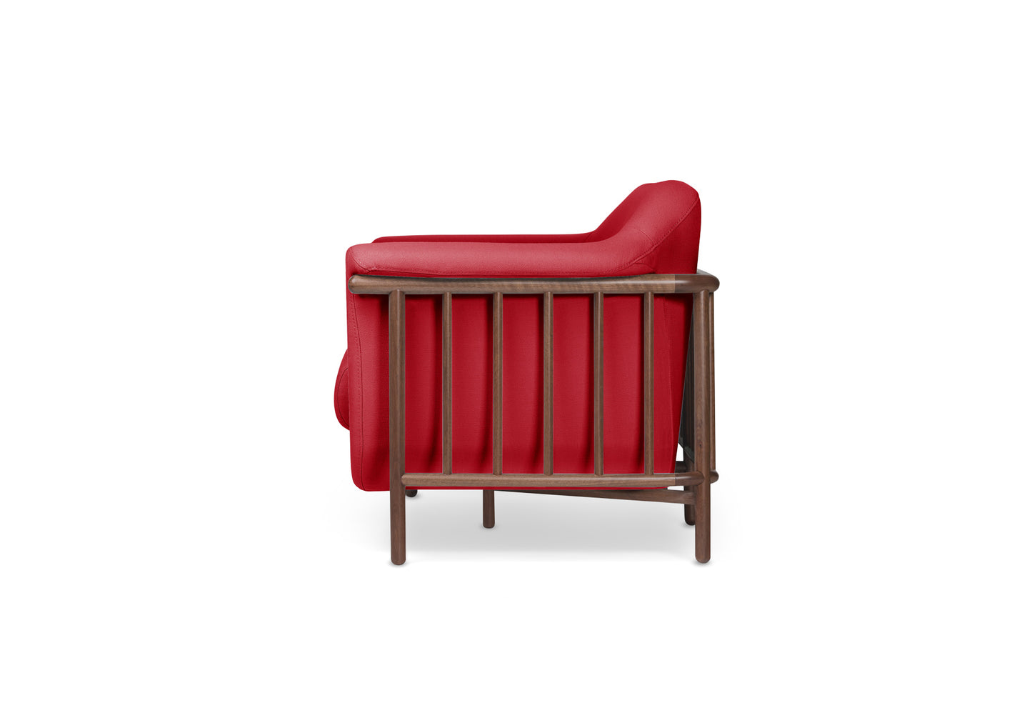 Canapé tissu VALENTINE + structure bois noyer