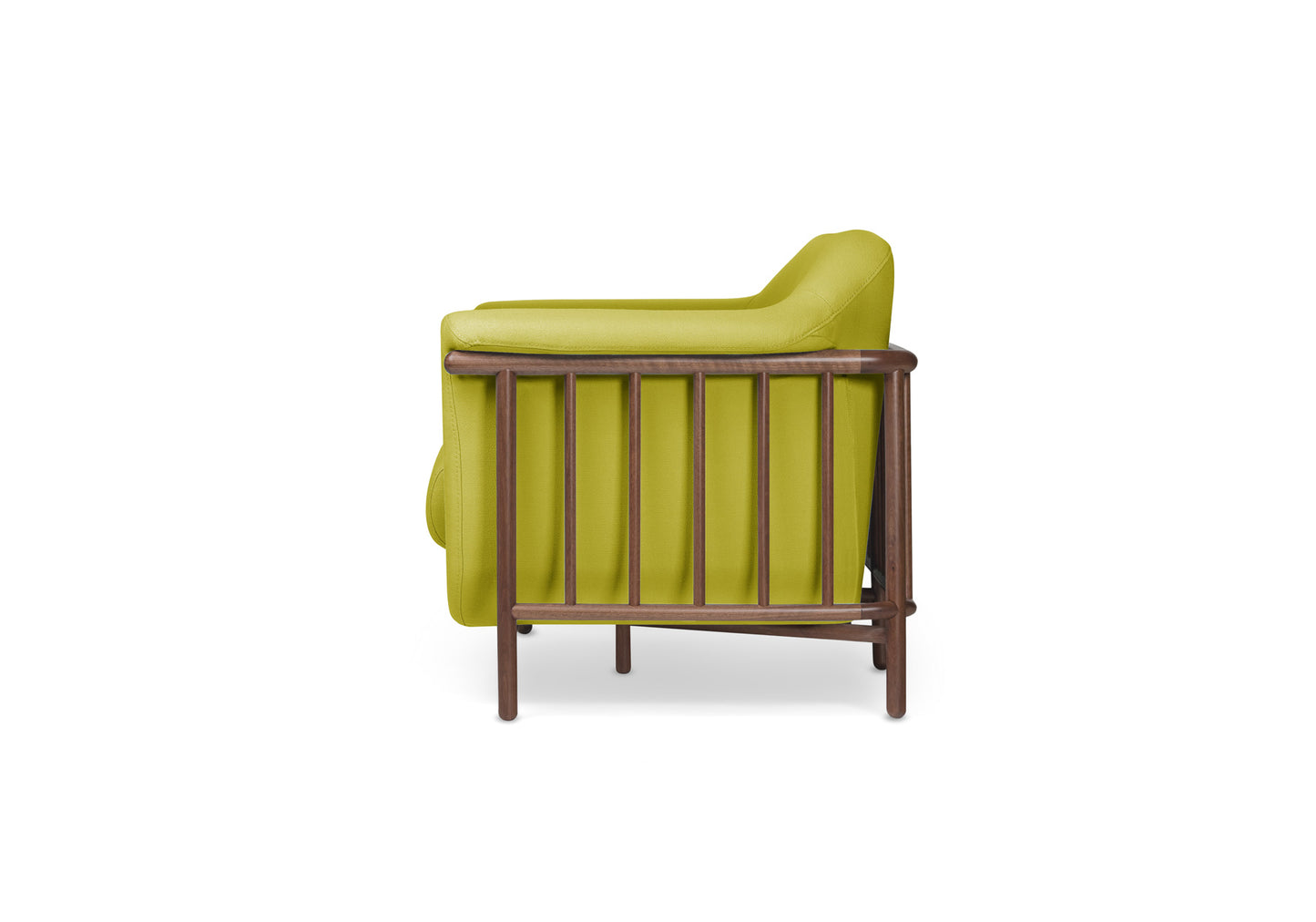 Canapé tissu VALENTINE + structure bois noyer